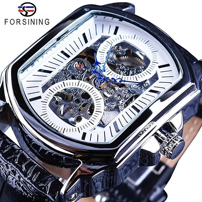 forsining retro heren mechanisch horloge luxe mode zakelijk automatisch skelet polshorloge heren mechanisch waterdicht horloge klok heren 2025 - $39.99 –P1