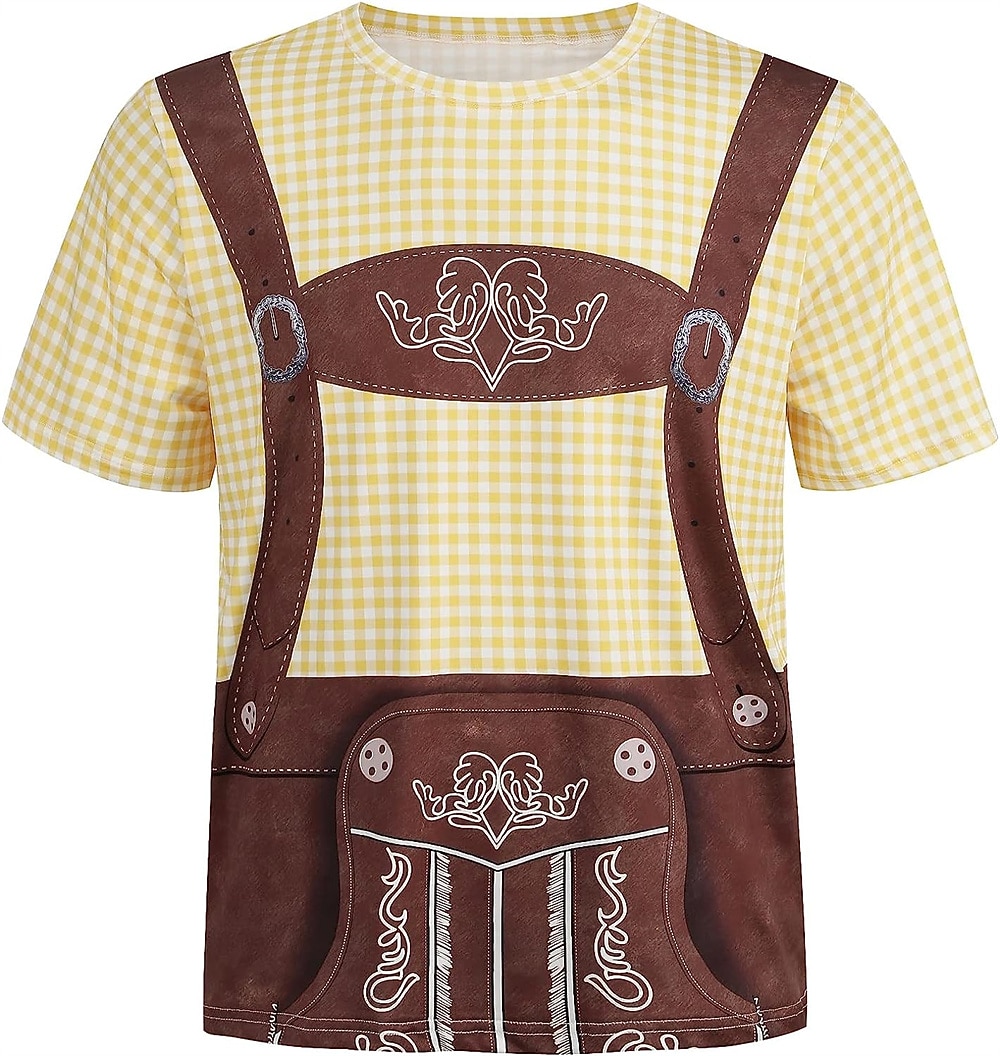 T-shirt Lederhosen 3D Bavarese Stile da Strada Corte Grafico per Per uomo Adulti Stampa 3D  per Birra Oktoberfest Feste Casual Quotidiano del 2026 a $17.49 –P1