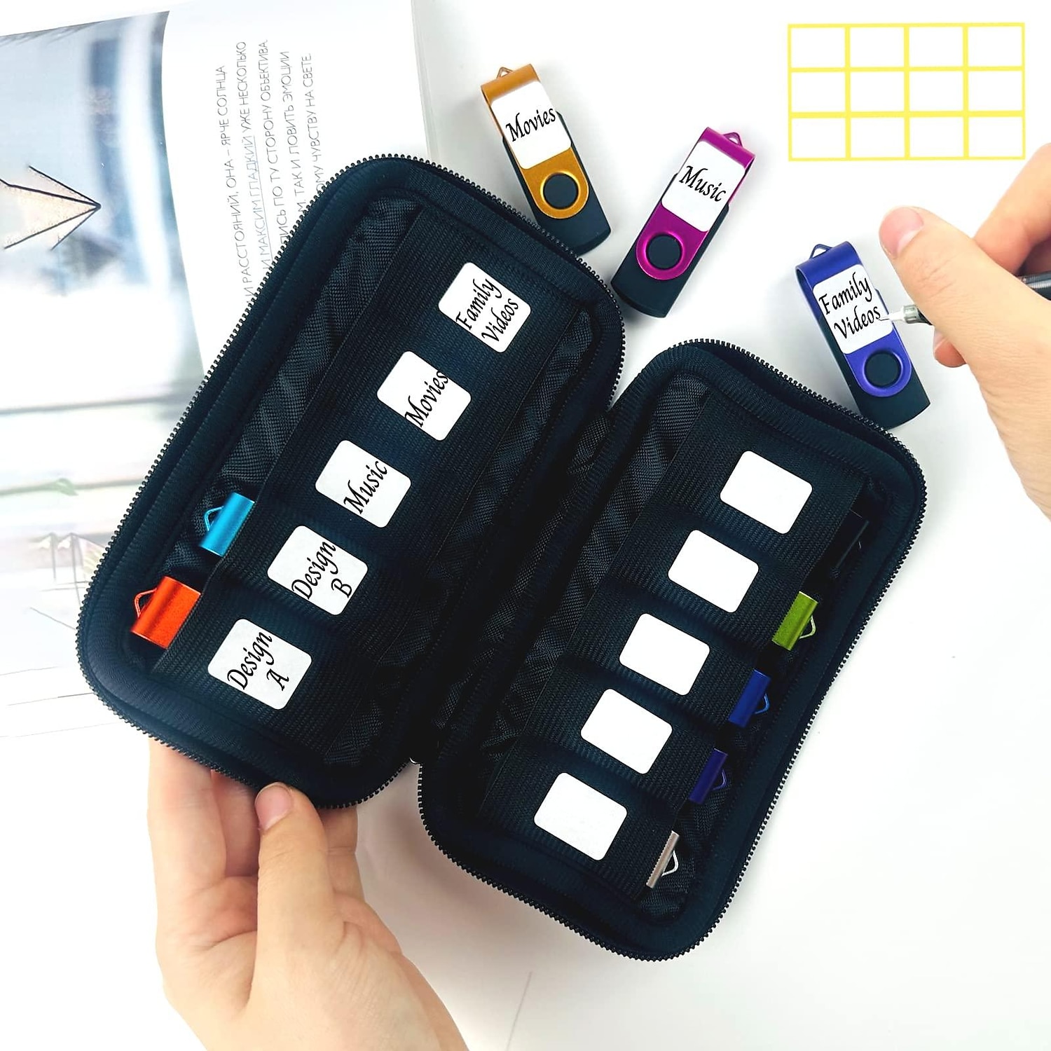 2025年 フラッシュドライブケース USB 収納ケース jbos USB ホルダー USB フラッシュドライブ用収納袋 電子アクセサリー オーガナイザー USB フラッシュドライブ、USB ケース、サムドライブ caes、ジャンプドライブケース、USB オーガナイザー  コレクション – €8.62 –P2