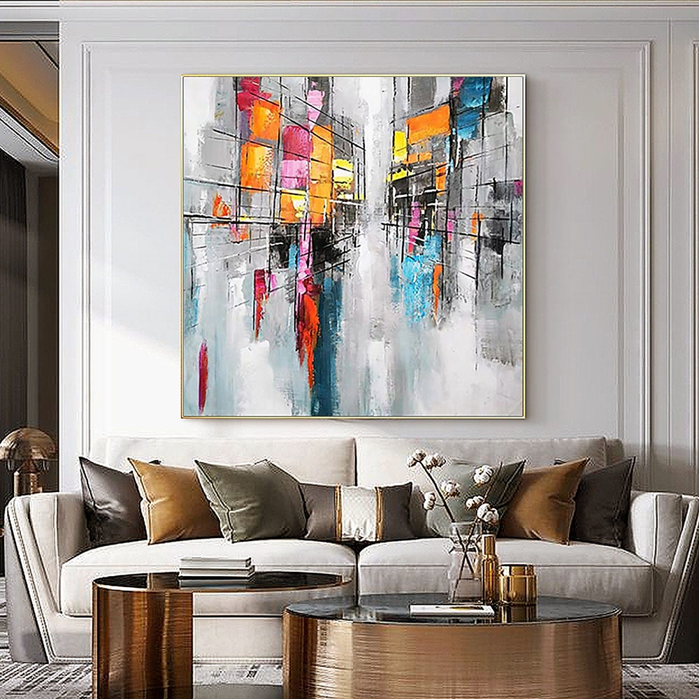 Handgefertigtes, handgemaltes Ölgemälde, Wandgemälde „Regentage“, originaler Regen, urbane Kunst, Regenschirmkunst, Ölgemälde, abstraktes Kunstwerk, Dekor, gerollte Leinwand, kein Rahmen, ungedehnt 2025 - $77.99 –P8