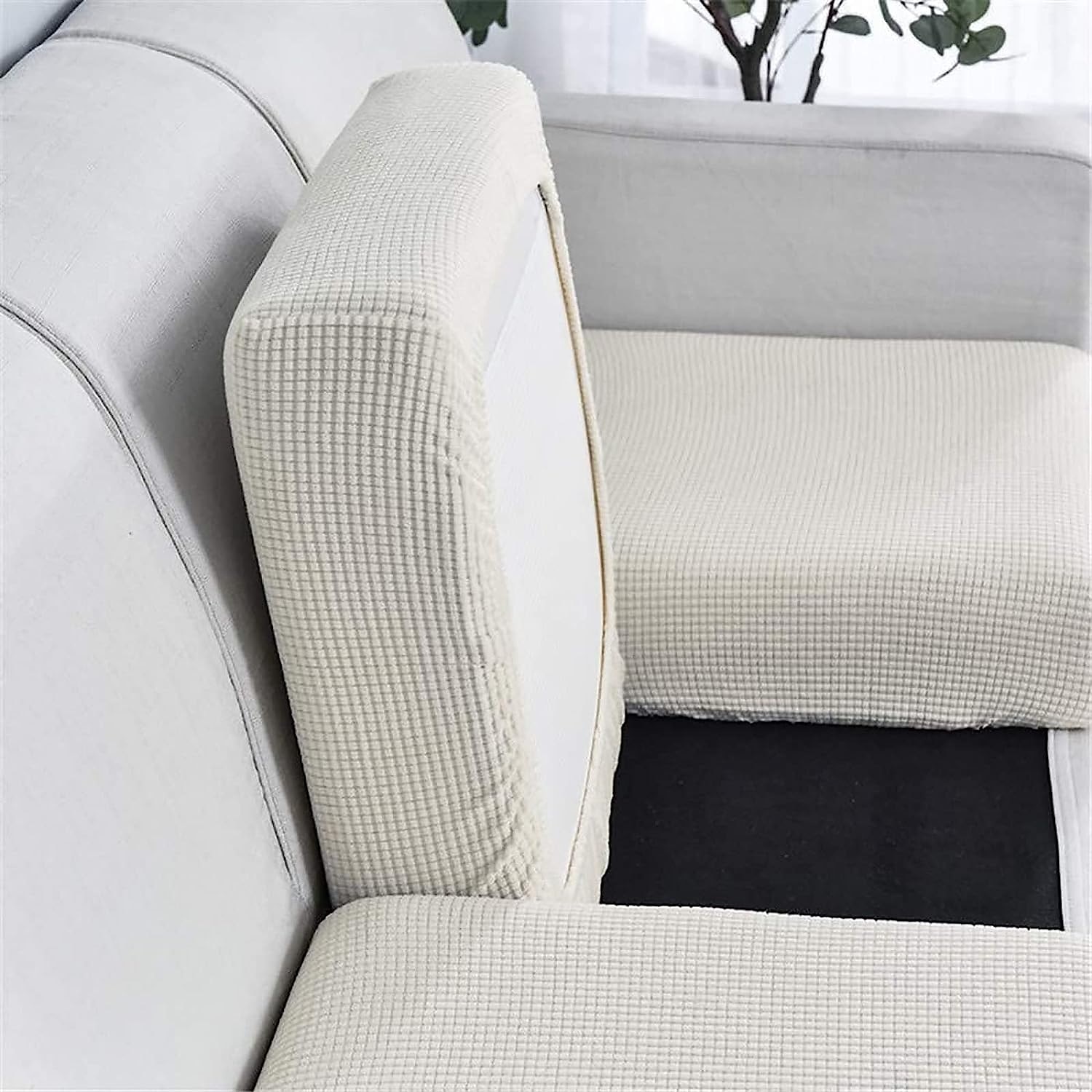 canapea extensibilă pernă scaun pernă slipcover canapea elastic fotoliu canapea fotoliu 4 sau 3 locuri gri simplu solid moale durabil lavabil 2025 - $13.99 -P10