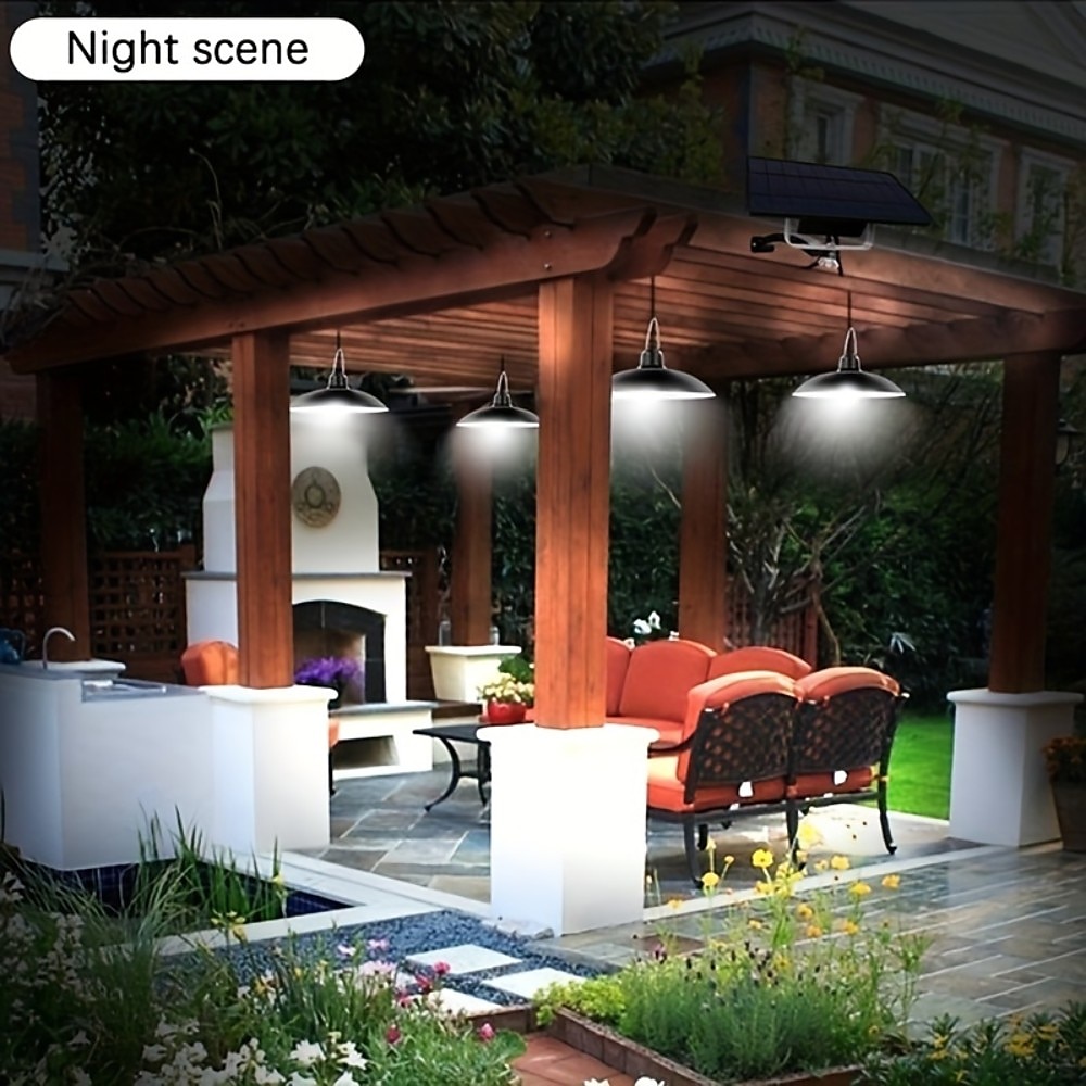 Solar Pendant Light Outdoor IP65 Waterproof 2 Head Indoor Solar Lamp with Cable Remote Controller for Courtyard Garden Indoor Lawn Landscape 2026 - $74.99 –P13