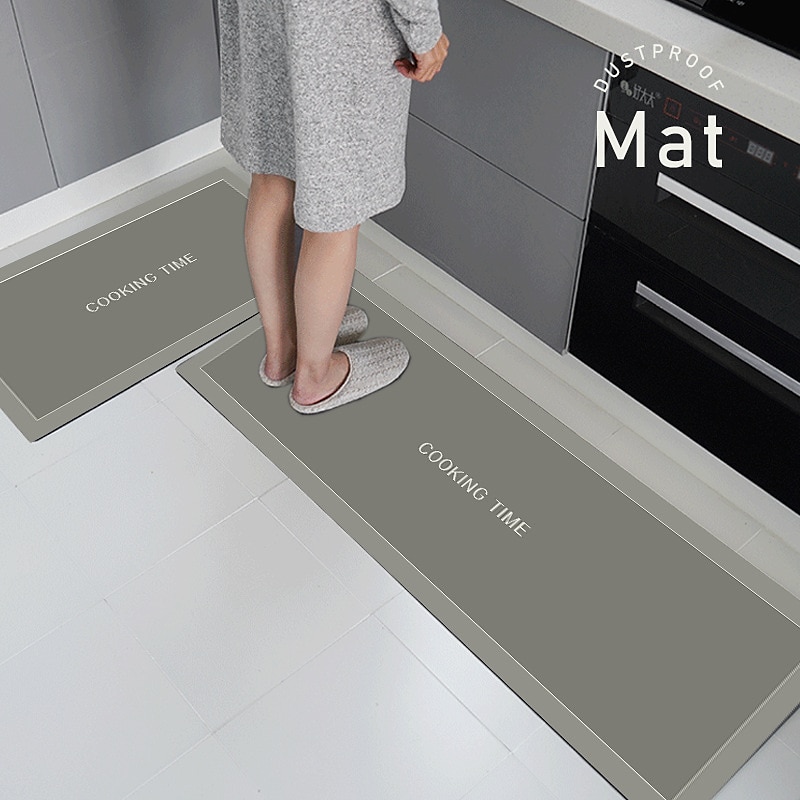 Bathroom Floor Mat, Absorbent Quick Dry Leather Rubber Backing Non
