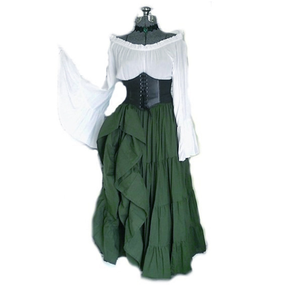 Medieval Ankle Length Dress Corset Movie / TV Theme Costumes Viking Outlander Fancy Dress Women's Celtic Pirate Fantasy Halloween Carnival Masquerade Party & Evening LARP Ren Faire Teen Adults' Dress 2025 - $46.99 –P4