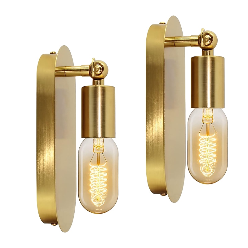 laiton salle de bain applique e27 rétro éclairage mural éclairage intérieur vintage or applique murale 2 pièces tournant applique e27 applique murale intérieur métal pour galerie restaurant café de 2025 ? $49.99 –P14