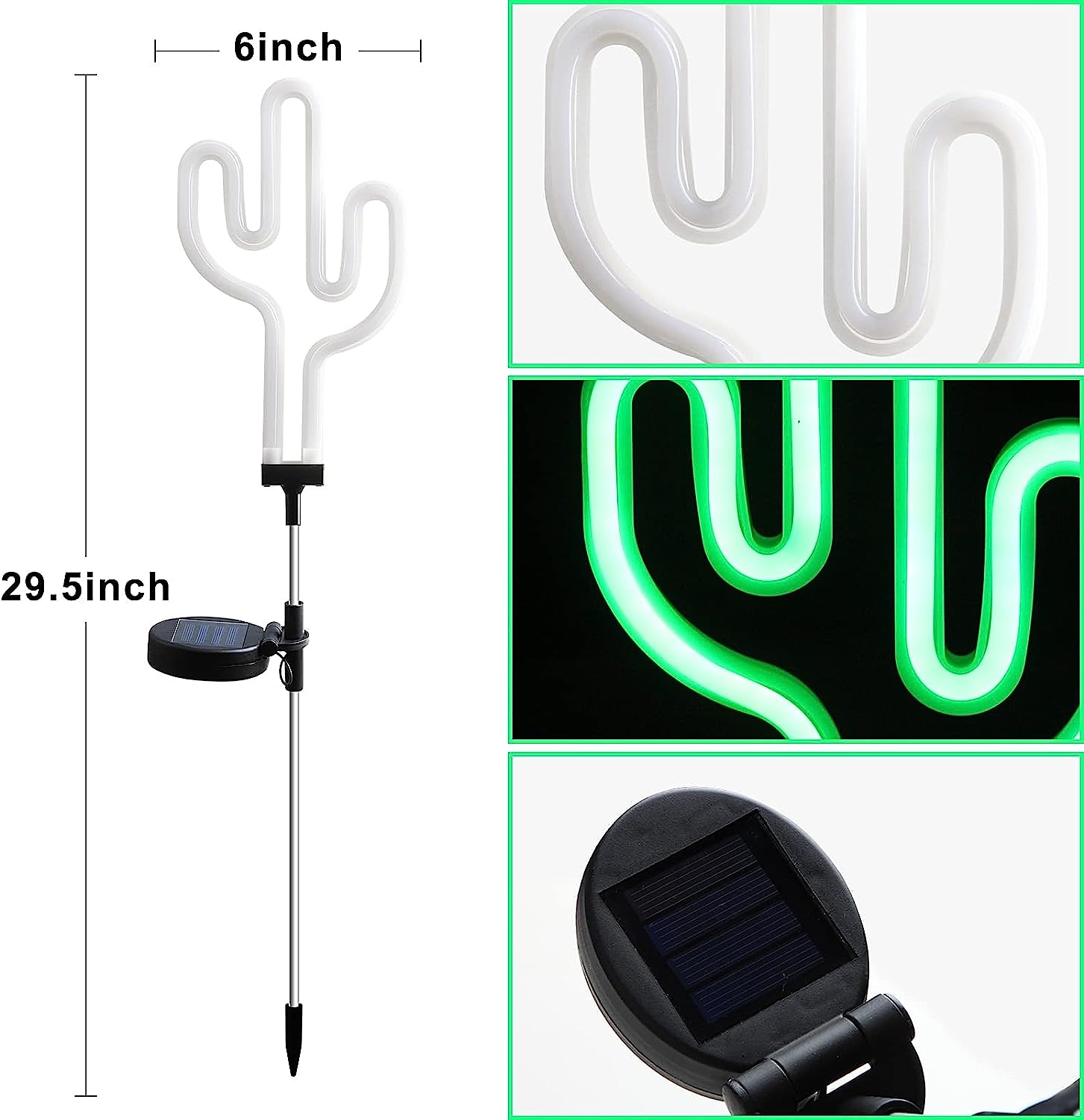 Solar Garden Lights Outdoor Lights Cactus/Flamingo Neon Lights Waterproof Outdoor Lights for Garden Patio Yard Pathway Decoration 2025 - $23.99 –P15