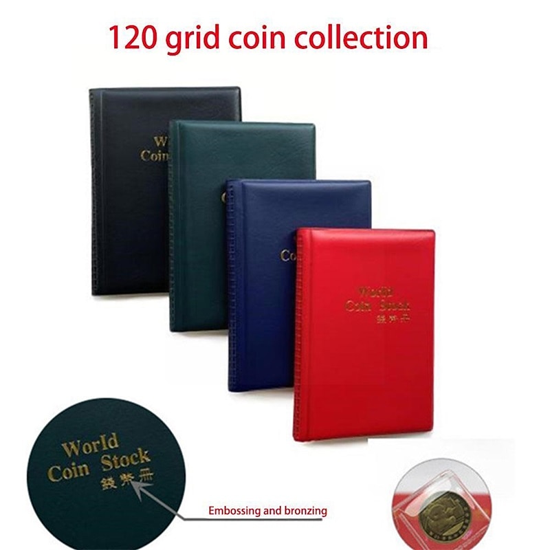 120 Coins Holders 4 Colors Collecting Collection Storage Money Penny Album Book Pockets 2025 - $8.99 –P7