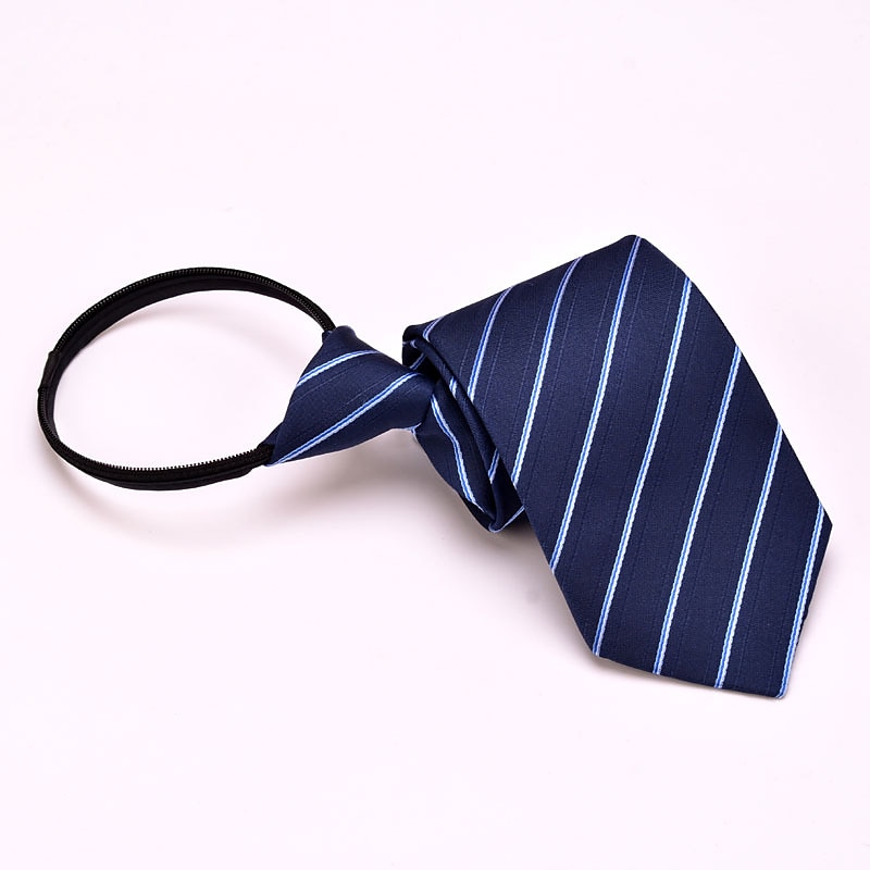 Homme Cravates Zip cravate Hommes Cravates Cravate à glissière Ajustable Noeud Pois Plein Rayé Mariage Fête d'anniversaire de 2025 ? $8.99 –P7