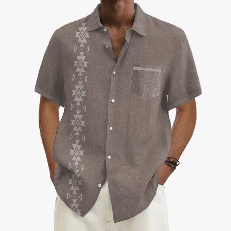 Férfi Gombos póló Rövid ujjú Szüret Hawaii Alkalmi Vakáció Hétköznapi Nyár Tavasz Galléros ingek Begombol Zseb 3D nyomtatás finom Khaki+Khaki Fekete Világoszöld Sötétkék Tengerészkék 2025 - $24.99 –P13