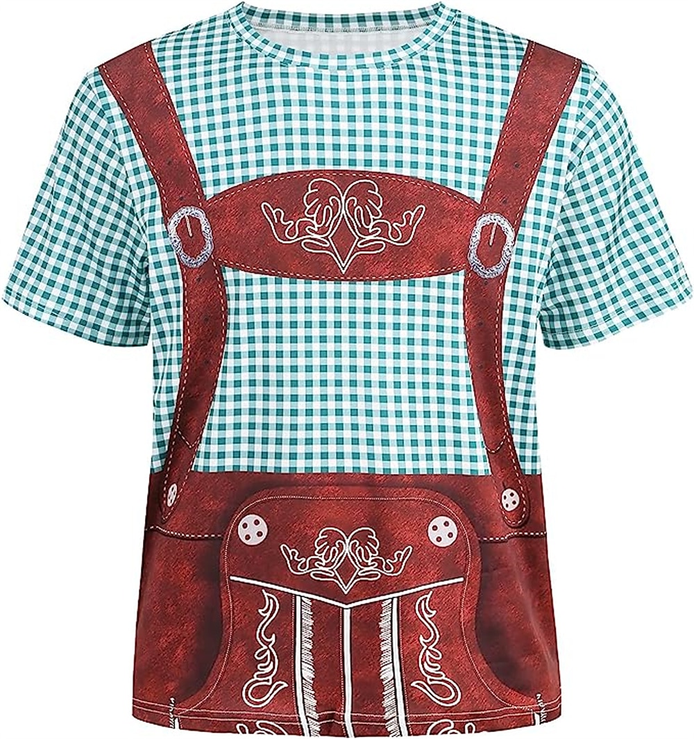 T-shirt Lederhosen 3D Bavarese Stile da Strada Corte Grafico per Per uomo Adulti Stampa 3D  per Birra Oktoberfest Feste Casual Quotidiano del 2026 a $17.49 –P11