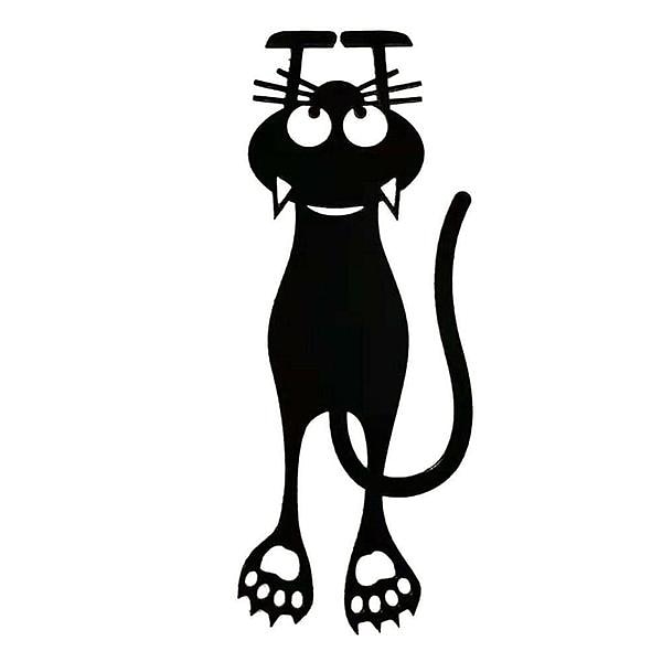 1 Stück schwarze Katze Kunststoff-Lesezeichen-Umschlagschild, ausgehöhlte Mini-3D-Tier-Lesezeichen, Geschenk zum Schulanfang 2025 - $3.49 –P5