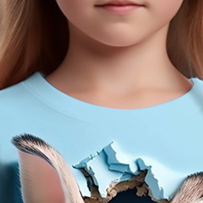 Húsvét Lány 3D Grafika Rajzfilm Nyúl Póló Rövid ujjú 3D nyomtatás Nyár Tavasz Aktív Divat aranyos stílus Gyerekek 3-12 év Szabadtéri Hétköznapi Napi Normál 2025 - $11.99 –P4