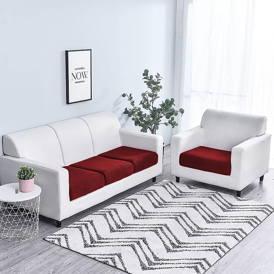 canapea extensibilă pernă scaun pernă slipcover canapea elastic fotoliu canapea fotoliu 4 sau 3 locuri gri simplu solid moale durabil lavabil 2025 - $13.99 -P5