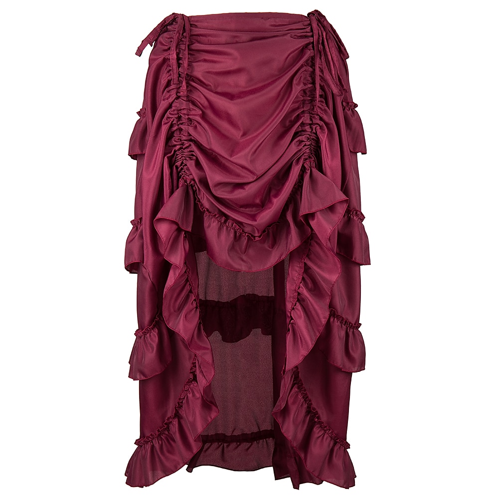 Rétro Vintage Punk et gothique Victoriens Jupe Costume de Cosplay Jupe longue Pirate Femme Cordon Ourlet Asymétrique Couleur unie Halloween Carnaval Carnaval Quotidien Mascarade Adulte Jupe Printemps de 2025 ? $30.99 –P4