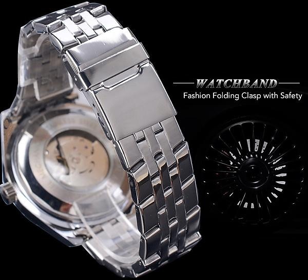 JARAGAR Mechanical Watch for Men Aviator Series Military True Men Sport Automatic Watch Luxury Stainless Steel Mechanical Male Clock Hour Luminous Wristwatch Blue Glass 2025 - $55.99 –P15