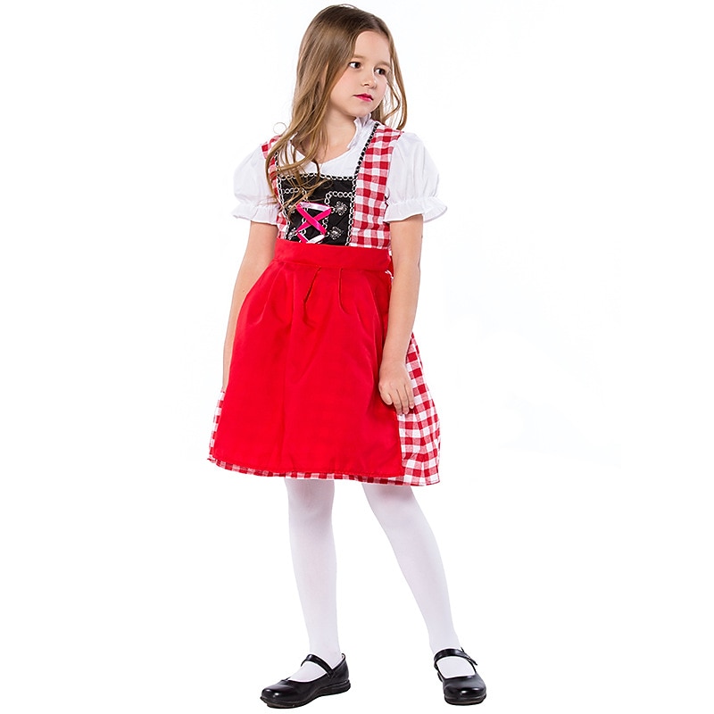Oktoberfest dirndl Trachtenkleader Dirndl pusero Oktoberfest / Olut baijerilainen baijerilainen Wiesn Perinteinen Tyyli Niityt Tyttöjen Perinteinen tyyli kangas Toppi Leninki Esiliina 2025 - $40.99 –P4