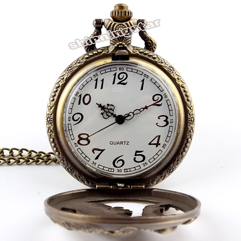 nou sosire ceas de buzunar cuarț capac deschis stil mixt lup sălbatic relief capac transparent pandantiv unisex femei ceas bărbați 2025 - $18.99 –P2