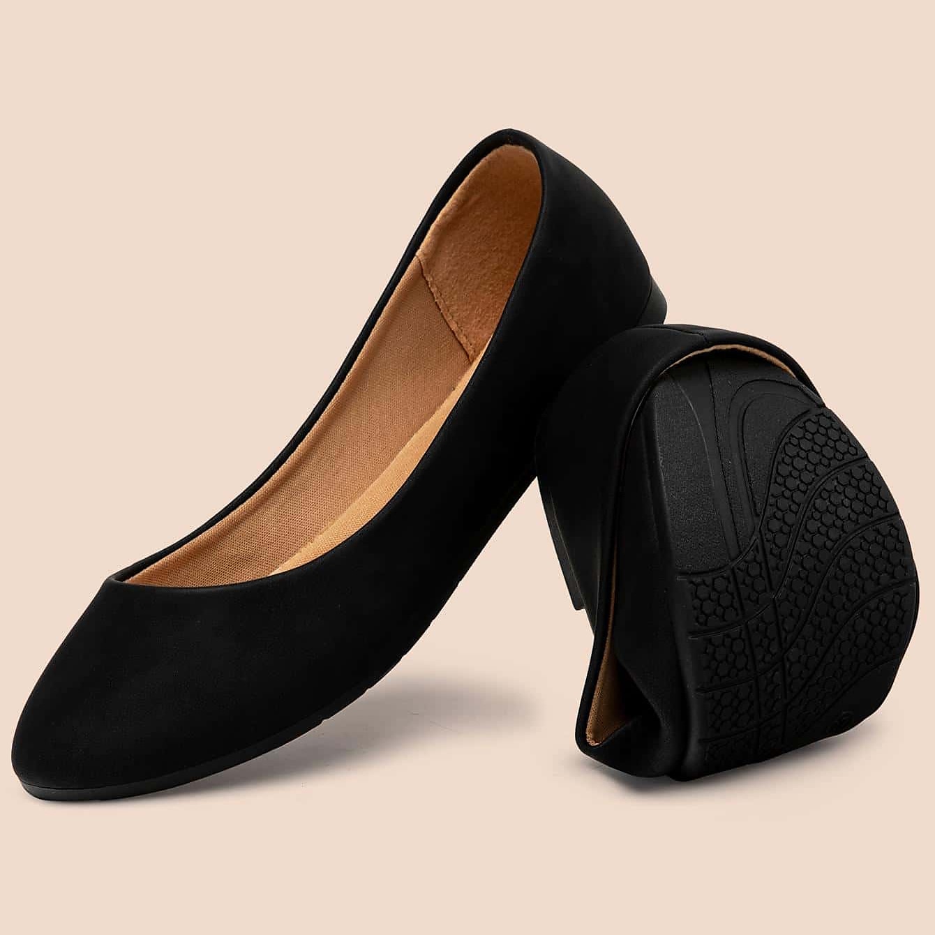 Women's Foldable Black Ballet Flats – Lightweight Comfortable Travel Shoes with Flexible Sole 2025 - GBP £17 –P3