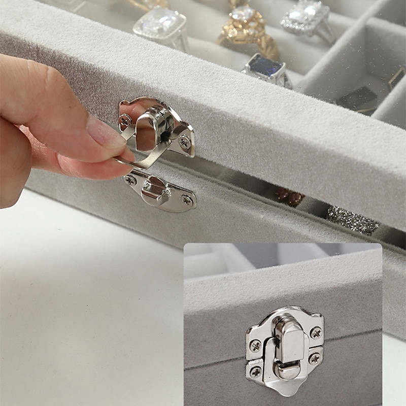 1PC Large Capacity Velvet Jewelry Box New Rings Necklaces Earrings Earrings Storage Box High-end Sense Organizing Box Dustproof Box 2025 - $11.49 –P6