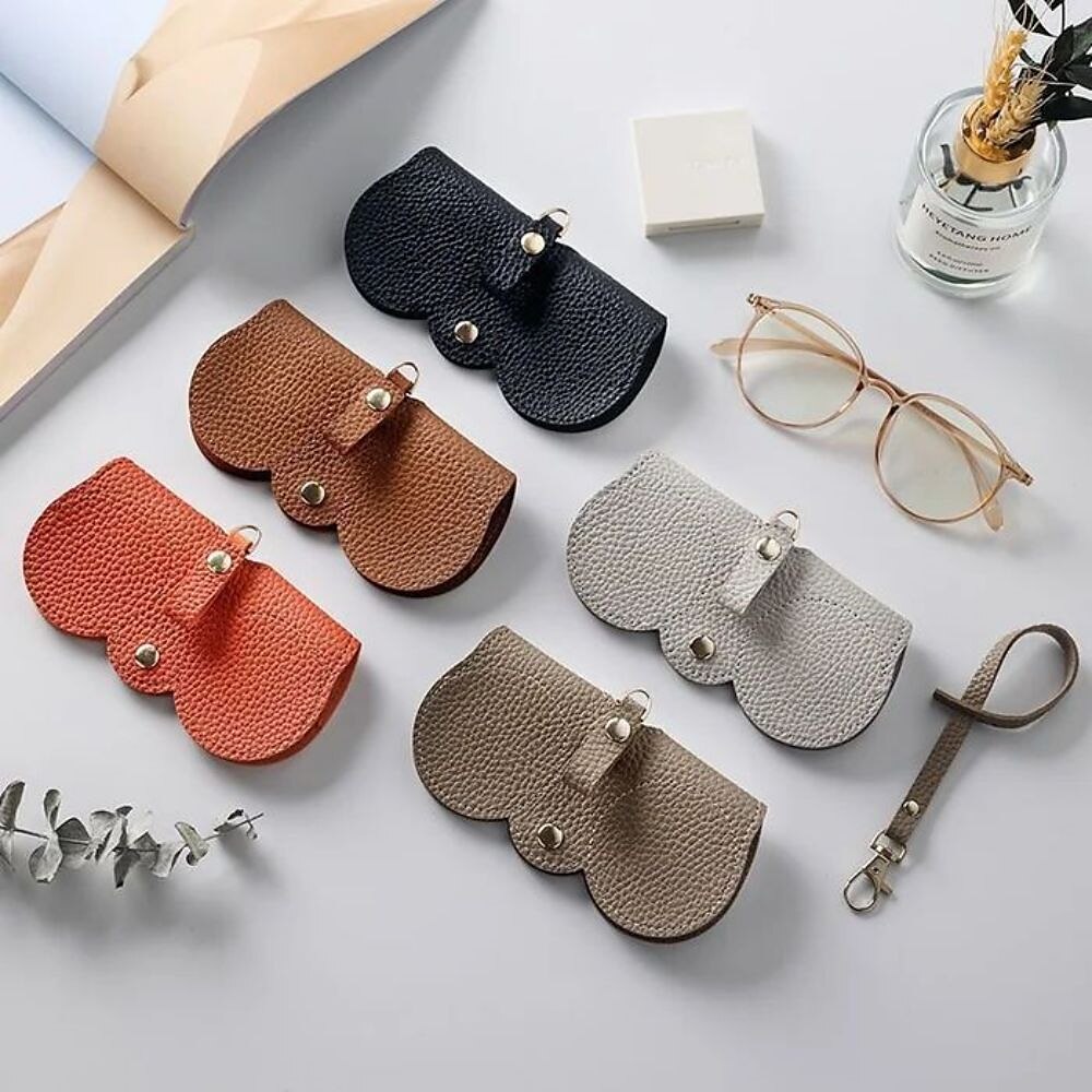Leather Glasses Case Sunglasses Pouch, Portable Eyeglass Carrying Case, Cute men & women, Multicolour 2025 - $6.49 –P6