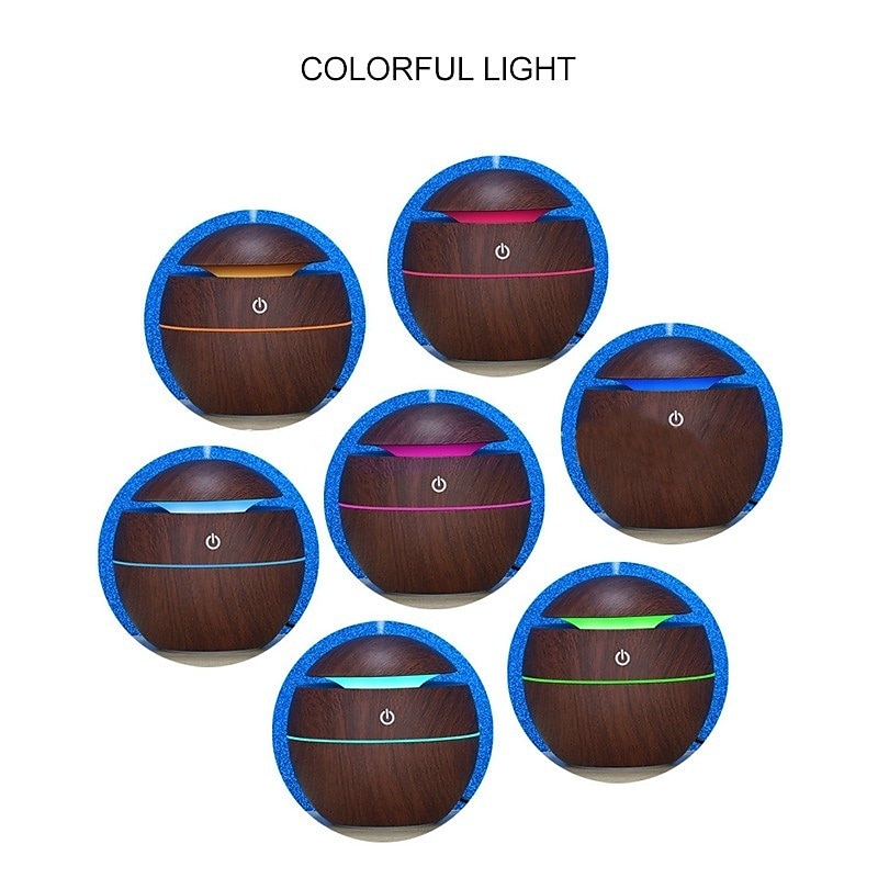 etherische oliediffuser met aroma usb ultrasone luchtbevochtiger voor thuis aromadiffuser stoomdiffuser 7-kleuren led-licht 130 ml kantoor 2025 - $19.99 –P15