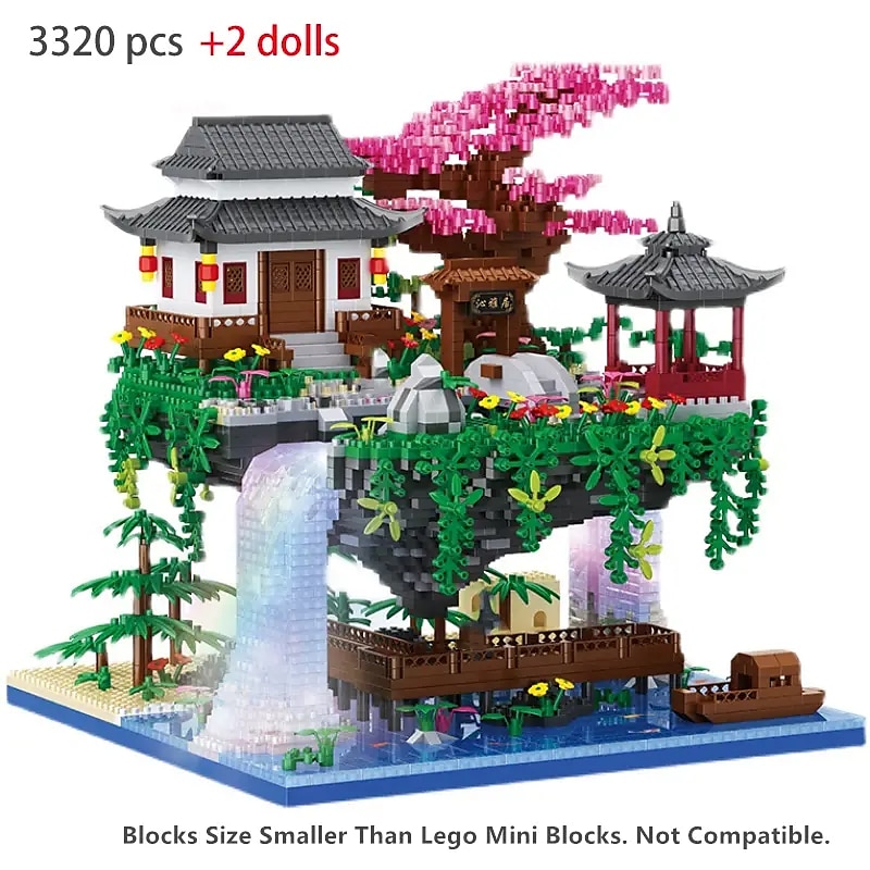 3320pcs Micro Building Blocks Set Diamond Tree House And Waterfall for Christmas Gifts 2025 - $74.99 –P7