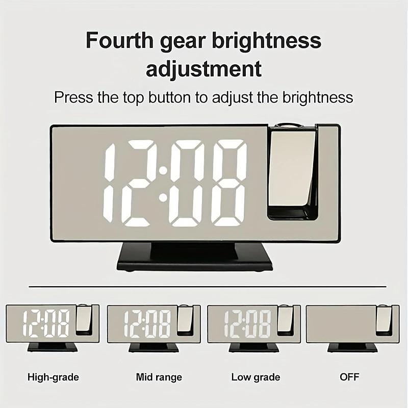 nouvelle horloge de projection led multifonctionnel réveil numérique horloge électronique photosensible automatique avec usb plug-in transfrontalier de 2025 ? $22.99 –P7
