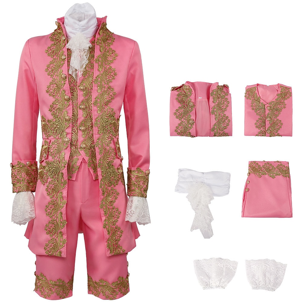 Ретро Средневековый Эпоха возрождения Пальто Брюки Инвентарь Принц барин Вышивка Вышивка Маскарадный костюм Муж. Королевский Карнавал Маскарад Для вечеринок Венецианский карнавал Взрослые 2026 - $113.99 –P13