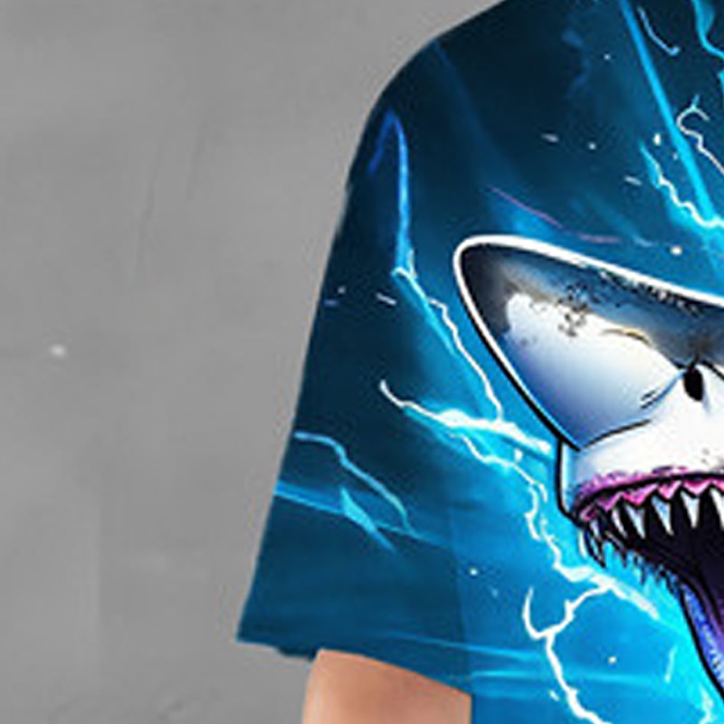 Băieți 3D Grafic Animal Rechin Tricou și Pantaloni scurți Set tricouri Set de îmbrăcăminte Manșon scurt Imprimeuri 3D Vară Primăvară Activ Sport Modă Poliester Copii 3-13 ani În aer liber Strad 2025 - $17.49 –P5