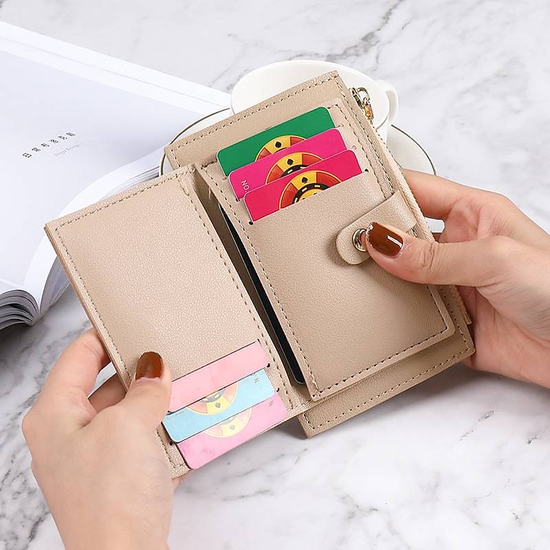 Femmes Portefeuille Porte-Cartes de Crédit faux cuir Quotidien Fête Fermeture éclair Grande capacité Imperméable Léger Couleur Unie Noir Rose Claire Rouge clair de 2026 ? $9.99 –P5