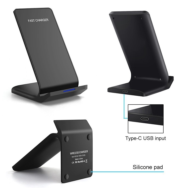 Fast Charger 15W Qi Wireless Charging Station for Iphone 13 12 11 Pro X Xs Xr 8 Samsung Galaxy S21 S20 Note20 S10 S9 Huawei Xiaomi Mobile Phone Charger Dock Stand Holder 2025 - $19.99 –P5
