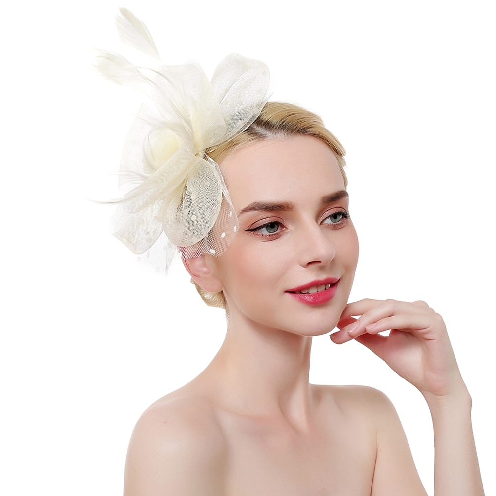 Fascinators Kentucky Derby Hut Kopfbedeckung Organza Fedora Hut Urlaub Cocktail Retro elegant mit Feder Minispot Kopfbedeckung Kopfbedeckung 2025 - $11.49 –P6