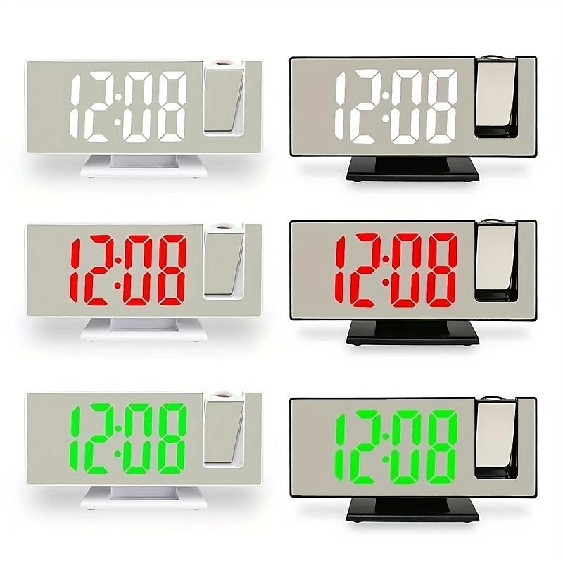 nouvelle horloge de projection led multifonctionnel réveil numérique horloge électronique photosensible automatique avec usb plug-in transfrontalier de 2025 ? $22.99 –P9