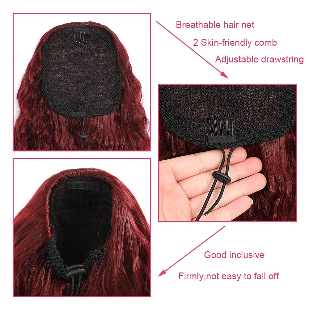 26 Inch Curly Drawstring Ponytail Extension Synthetic Long Natural Wavy Clip in Ponytail Hair Extensions Fluffy Fake Pony Tails Hair Pieces for Women 2026 - $14.99 –P11