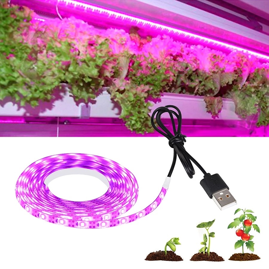 striscia led per coltivazione usb 5v spettro completo coltiva luce luce succulenta per fiori e piantine del 2025 a $6.49 –P1