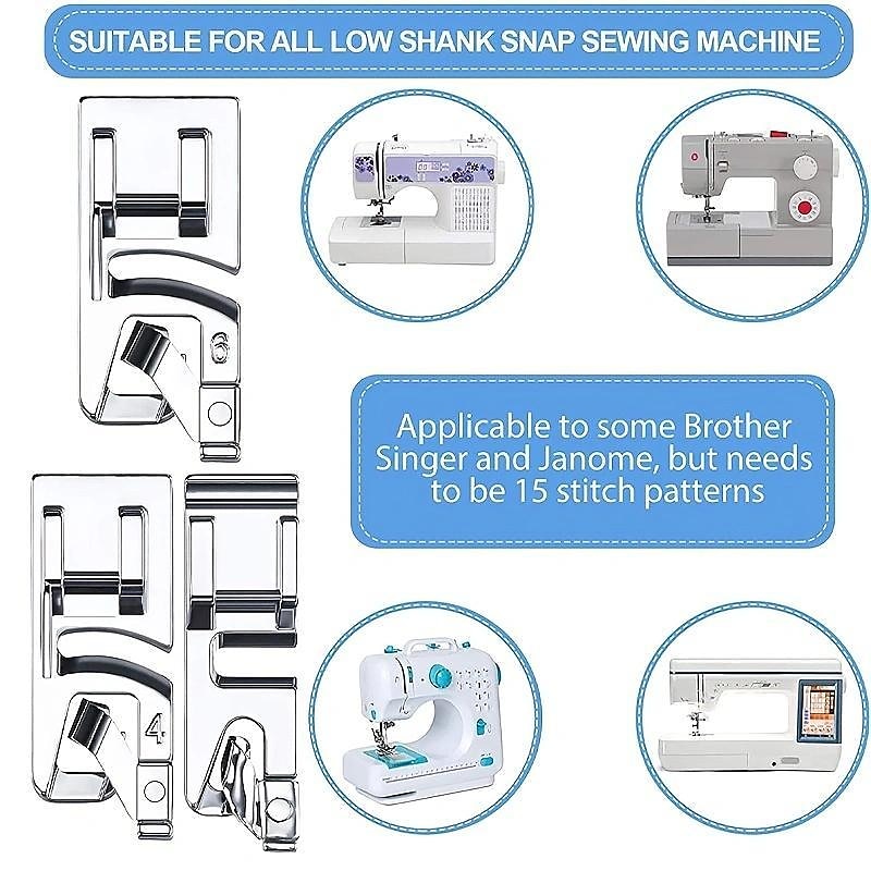 3pcs Narrow Rolled Hem Sewing Machine Presser Foot Set, Suitable For 3mm, 4mm, 6mm, Compatible With Household Multifunctional Sewing Machine 2025 - $9.49 –P4