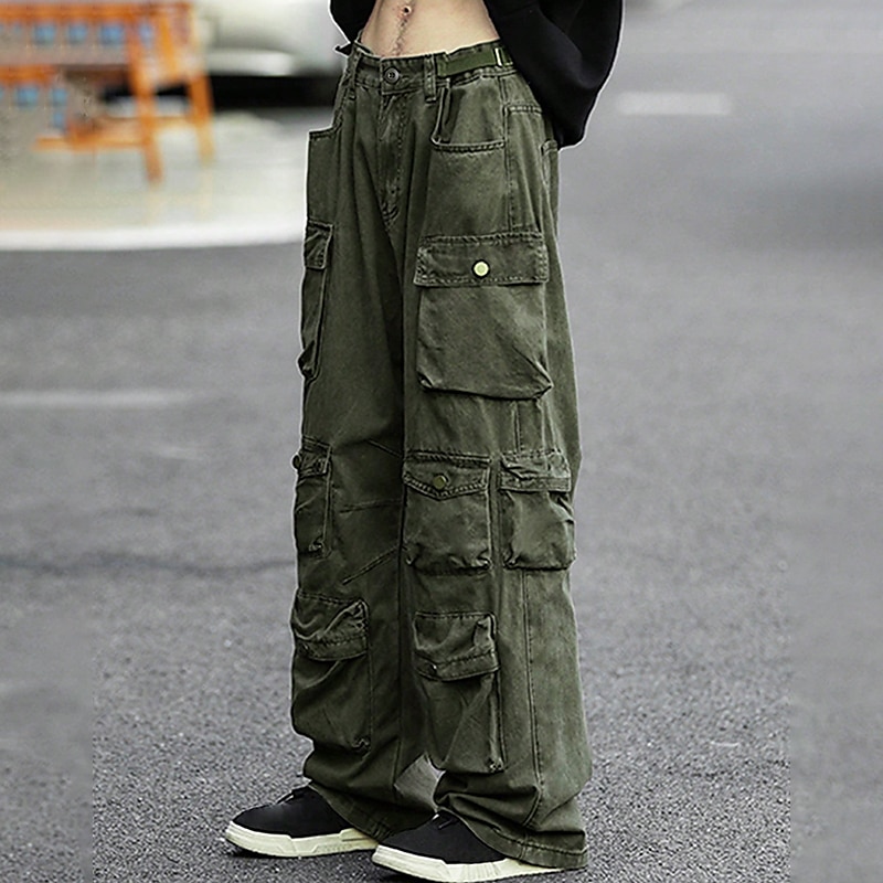 Men's Cargo Pants Cargo Trousers Flap Pocket Plain Comfort Breathable Outdoor Daily Going out Fashion Casual Army Green 2025 - $37.99 –P3