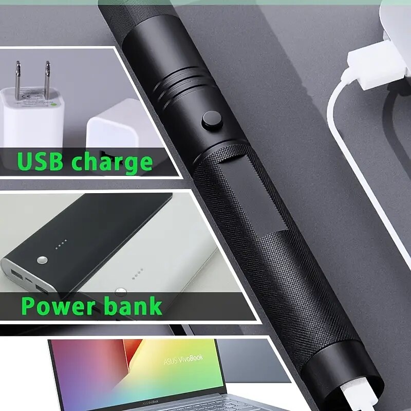 2025年 usb 充電式レーザーポインターライト屋外狩猟ハイキングキャンプ長距離レーザービームグリーンレーザーポインター  コレクション – $14.99 –P2