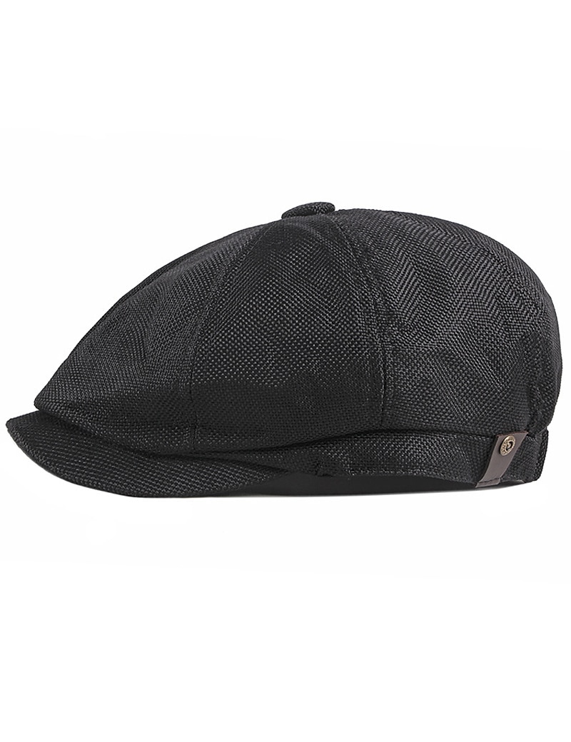 Herr Basker Newsboy hatt Svart Khaki grön Polyester Stylish 1920-talets mode Ledigt Utomhus Dagligen Utekväll Slät Solskyddskräm 2025 - $14.99 –P8