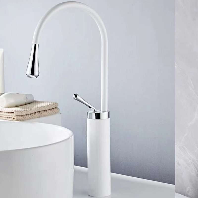 2026年 バスルームのシンクの蛇口 - 回転可 / クラシック / センターセットタイプ 電気メッキ / 塗装仕上げ デッキマウント シングルハンドルつの穴Bath Taps  コレクション – $129.99 –P14