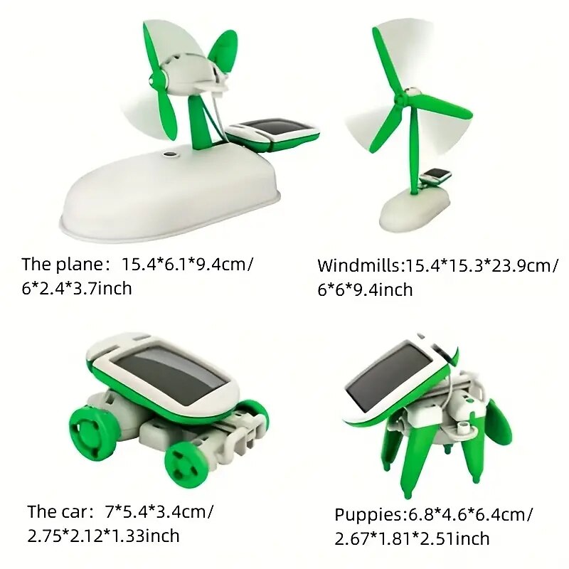 2025年 DIY 6-in-1 ソーラーアセンブリおもちゃ子供の科学生産科学と教育おもちゃトランスフォーマーファンスクアルスボート子犬  コレクション – $15.99 –P4