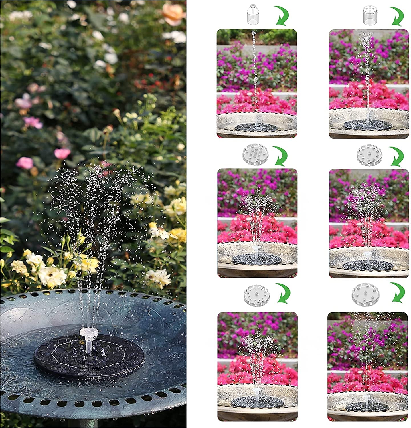 Solarbrunnen Poollicht 2pcs 1pcs Solarwasserbrunnen Poolteich Wasserfallbrunnen Gartendekoration Outdoor-Vogelbad solarbetriebener Brunnen schwimmendes Wasser 2025 - $34.99 –P8