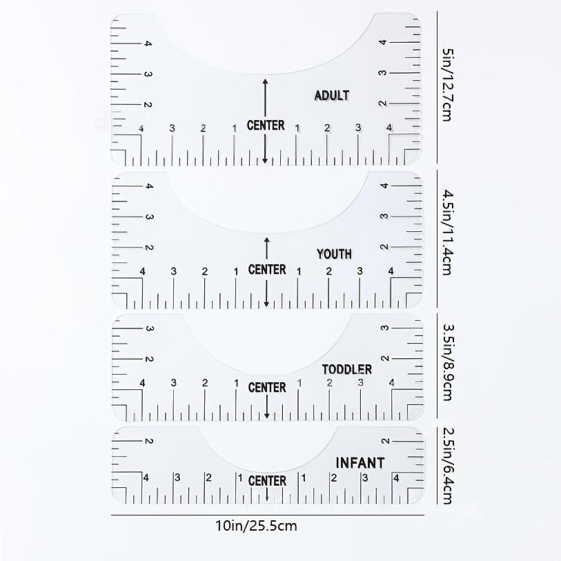  Tshirt Ruler Guide for Vinyl Alignment, T Shirt Rulers