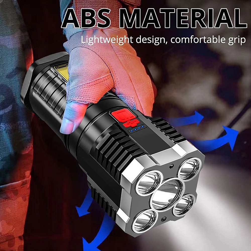 2025年 5LED 多機能明るい懐中電灯屋外ポータブル cob サイドライト作業灯 usb 充電式  コレクション – $11.99 –P6