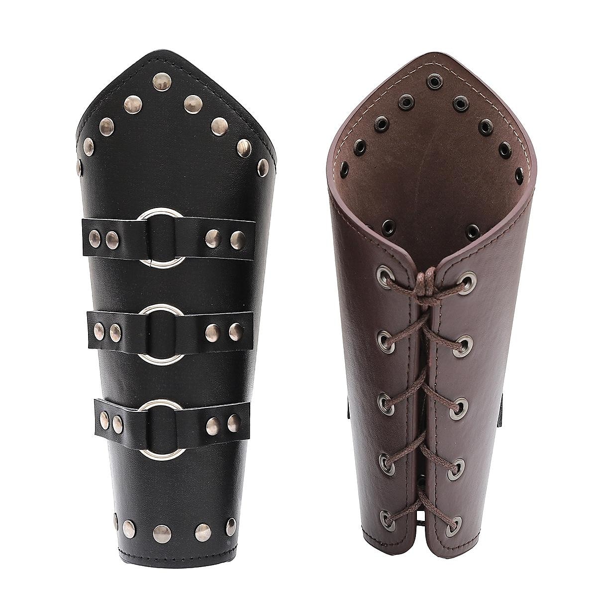 Punk & Gothic Medieval Renaissance Masquerade Wristband Ren Faire Warrior Knight Ritter Viking Drawstring Archery Men's Women's Viking Halloween Carnival Performance Stage Masquerade Adults' Bracers 2025 - $16.49 –P3