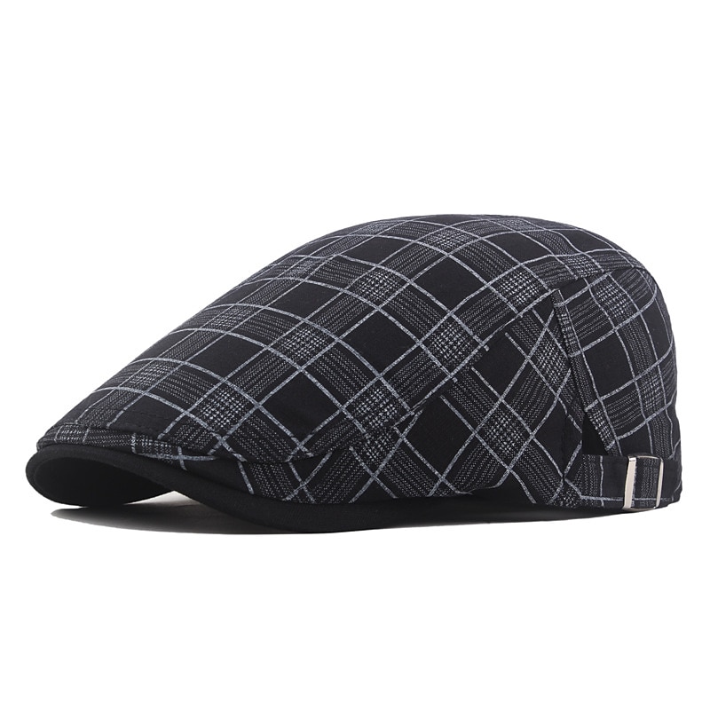 Dla obu płci Kaszkiet Czarny Biały Poliester Retro Podróże Styl plażowy Na zewnątrz Urlop Kratka Regulowany Moda 2025 - $13.99 –P6