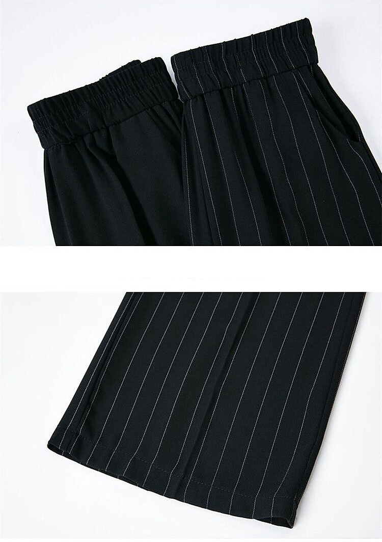 pantaloni da lavoro a gamba larga da donna pantaloni larghi tasca intera microelastico a vita alta streetwear casual strada nero bianco xl 2xl estate primavera del 2025 a $16.99 –P5