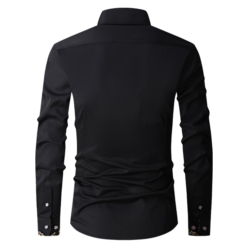 Per uomo Camicia Camicie Camicia abbottonata Resistente alle rughe Camicia con bottoni Liscio Matrimonio Ufficio e carriera Nero Bianco Vino Blu reale Manica lunga Collo ripiegabile Primavera del 2025 a $21.99 –P6