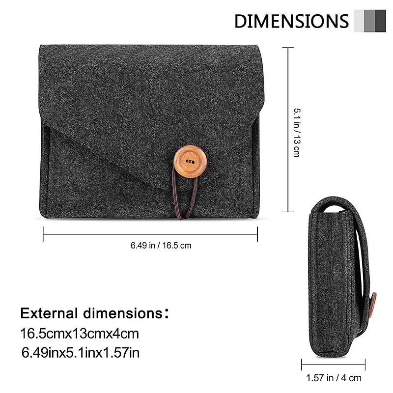 Macbook Power Adapter Case Storage Bag Felt Portable Electronics Accessories Organizer Pouch for MacBook Pro Air Laptop Power Supply Magic Mouse Charger Cable Hard Drive Power Bank 2025 - $8.99 –P3