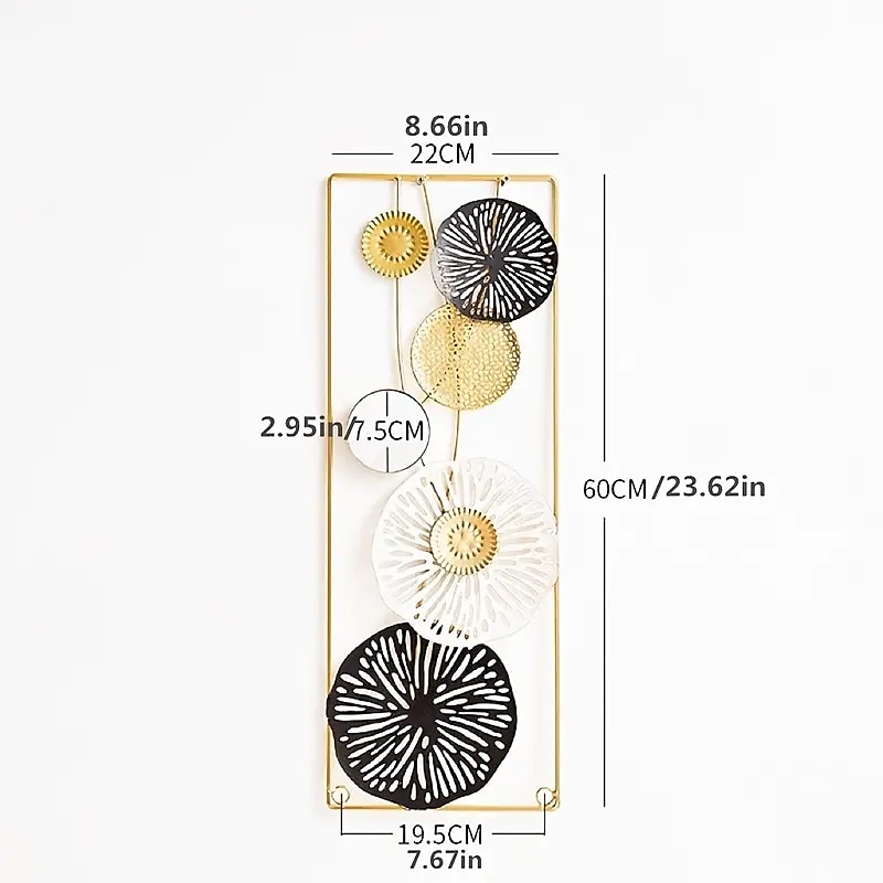 Décoration murale 1pc, décoration murale en métal conçue avec une feuille de lotus, décoration murale suspendue rustique, art mural en métal de ferme, décoration murale moderne pour le bureau de la chambre à coucher du salon de 2025 ? $38.99 –P5